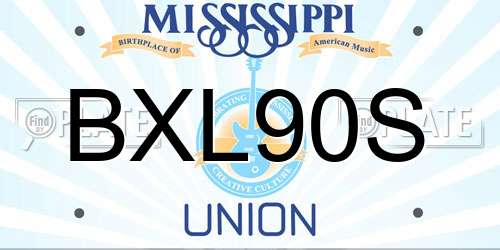 BXL90S Mississippi License Plate