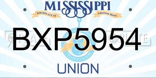 BXP5954 Mississippi License Plate