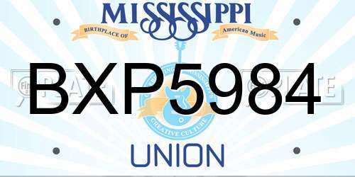 BXP5984 Mississippi License Plate