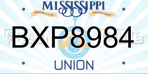 BXP8984 Mississippi License Plate