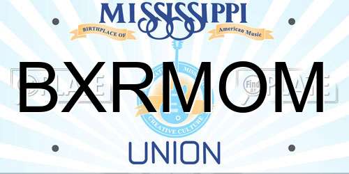 BXRMOM Mississippi License Plate