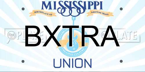 BXTRA Mississippi License Plate