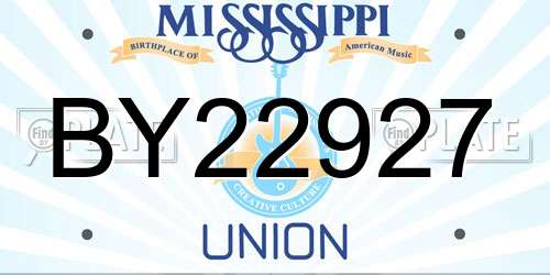 BY22927 Mississippi License Plate