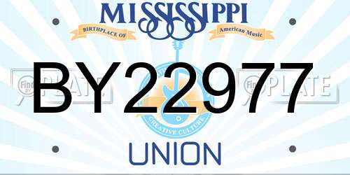 BY22977 Mississippi License Plate