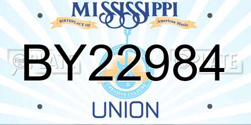 BY22984 Mississippi License Plate