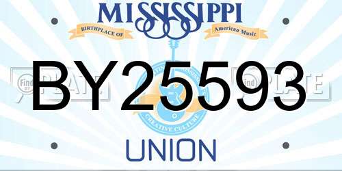 BY25593 Mississippi License Plate