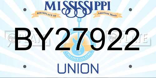BY27922 Mississippi License Plate