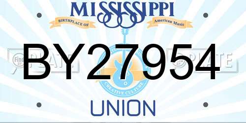 BY27954 Mississippi License Plate
