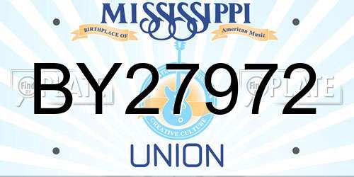 BY27972 Mississippi License Plate