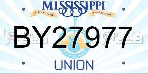 BY27977 Mississippi License Plate