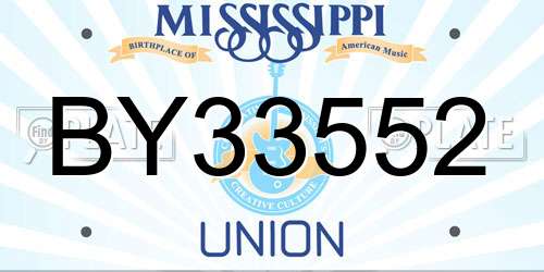 BY33552 Mississippi License Plate