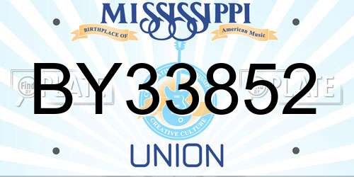 BY33852 Mississippi License Plate
