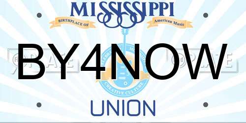 BY4NOW Mississippi License Plate