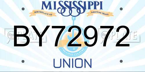 BY72972 Mississippi License Plate