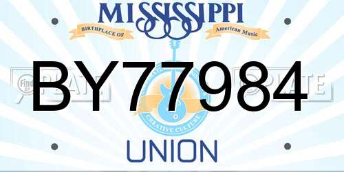 BY77984 Mississippi License Plate