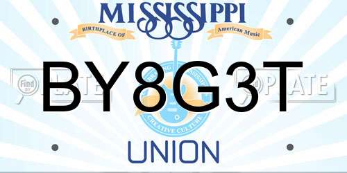 BY8G3T Mississippi License Plate