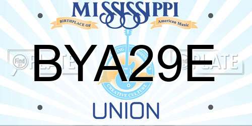 BYA29E Mississippi License Plate