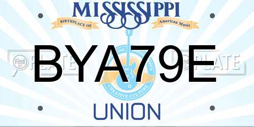 BYA79E Mississippi License Plate
