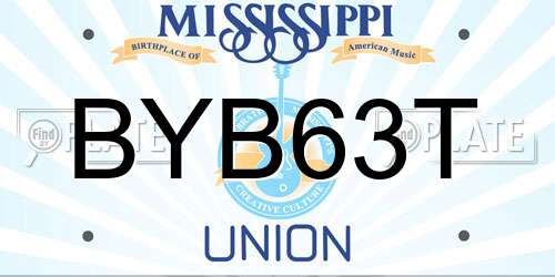 BYB63T Mississippi License Plate