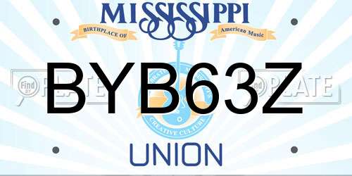 BYB63Z Mississippi License Plate