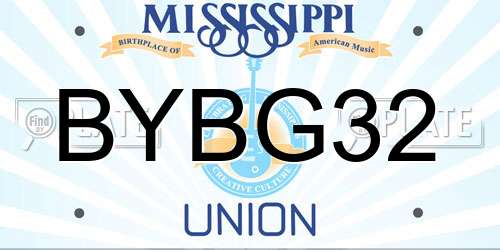 BYBG32 Mississippi License Plate