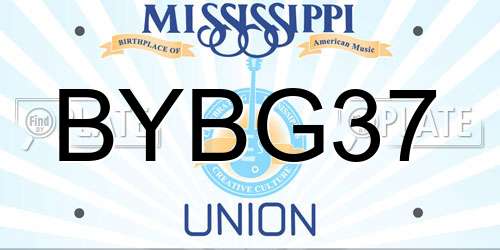 BYBG37 Mississippi License Plate