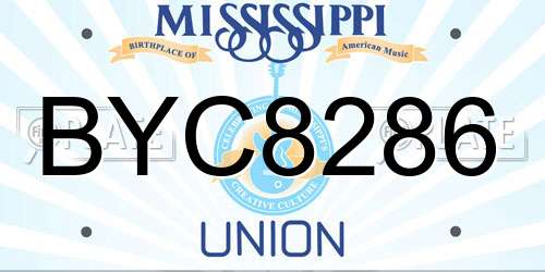 BYC8286 Mississippi License Plate