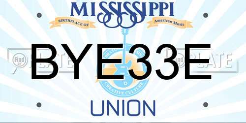 BYE33E Mississippi License Plate
