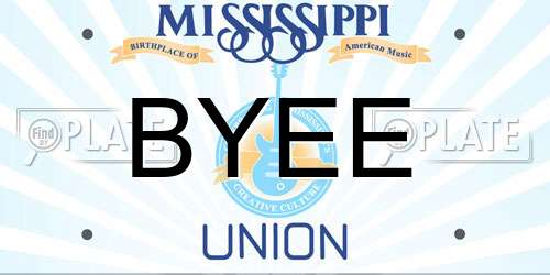 BYEE Mississippi License Plate