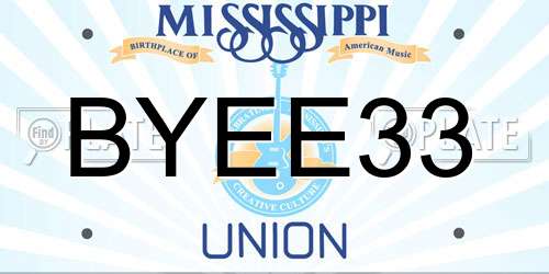 BYEE33 Mississippi License Plate