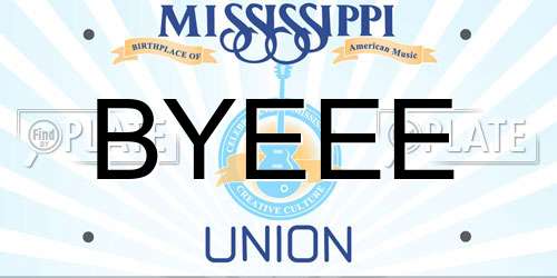 BYEEE Mississippi License Plate