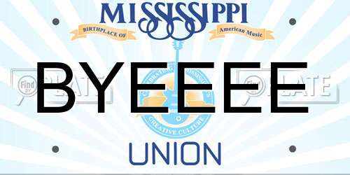 BYEEEE Mississippi License Plate