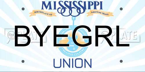 BYEGRL Mississippi License Plate