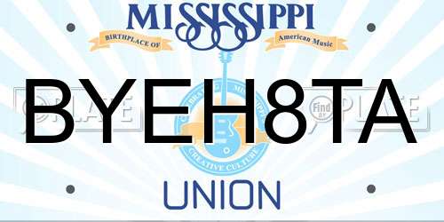 BYEH8TA Mississippi License Plate