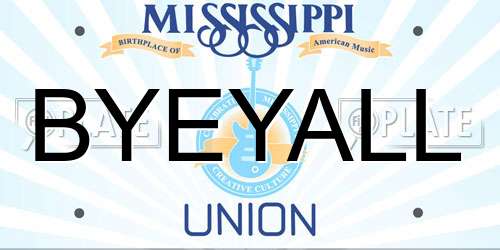 BYEYALL Mississippi License Plate
