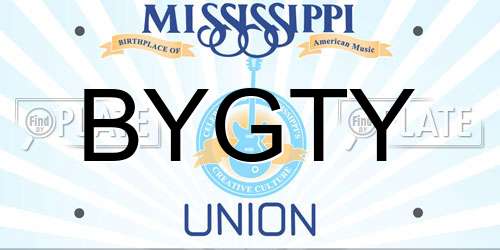 BYGTY Mississippi License Plate