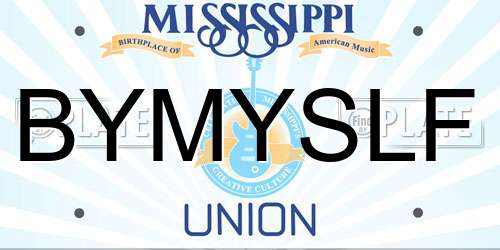 BYMYSLF Mississippi License Plate