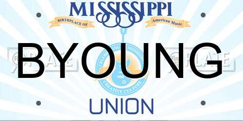 BYOUNG Mississippi License Plate