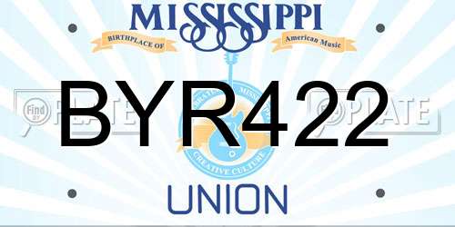 BYR422 Mississippi License Plate