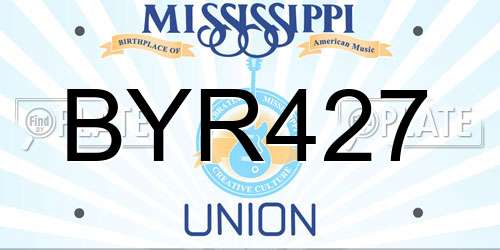 BYR427 Mississippi License Plate