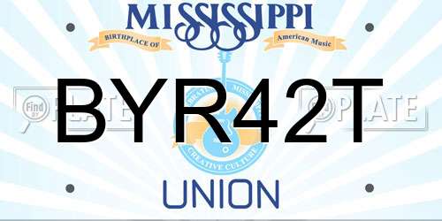 BYR42T Mississippi License Plate