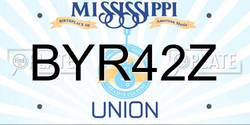 BYR42Z Mississippi License Plate