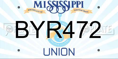 BYR472 Mississippi License Plate