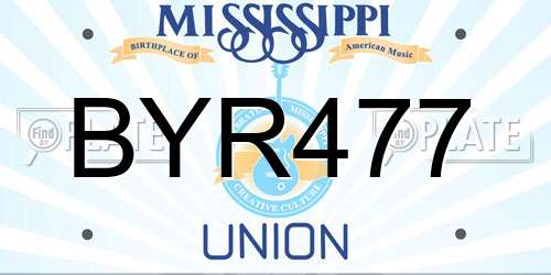 BYR477 Mississippi License Plate