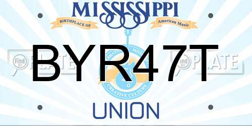 BYR47T Mississippi License Plate
