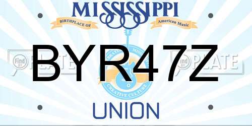 BYR47Z Mississippi License Plate