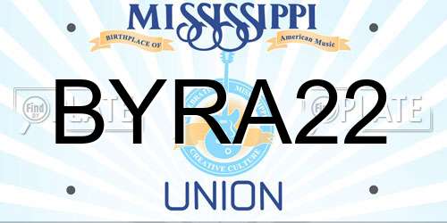 BYRA22 Mississippi License Plate