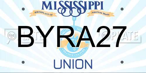 BYRA27 Mississippi License Plate