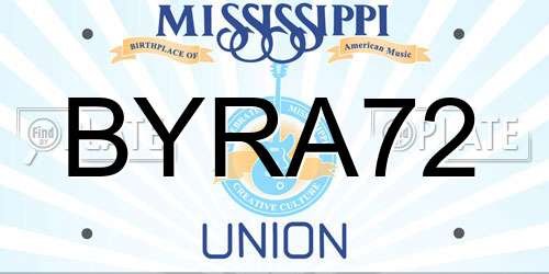 BYRA72 Mississippi License Plate