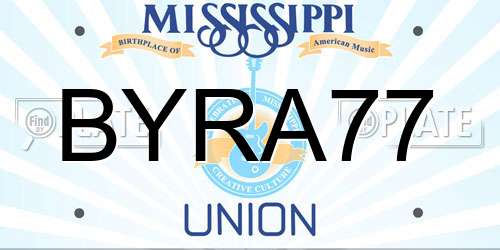 BYRA77 Mississippi License Plate